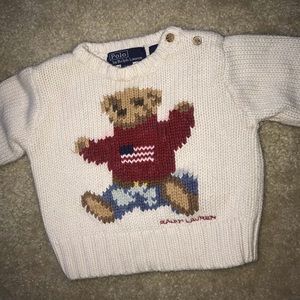 POLO RAPLH LAUREN BEAR SWEATER FOR BABY (size s/m)